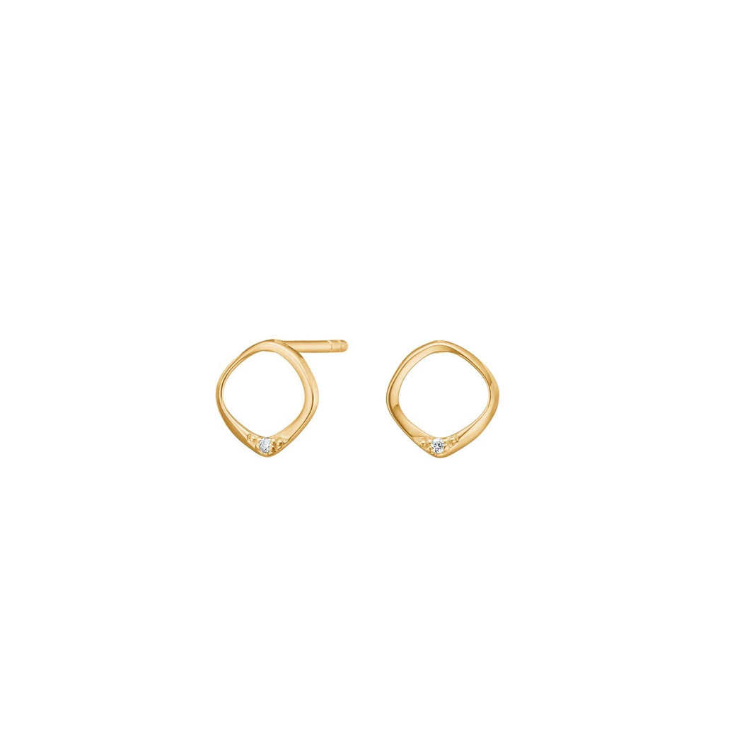 14ct. gold earrings w. 0,010ct W/SI