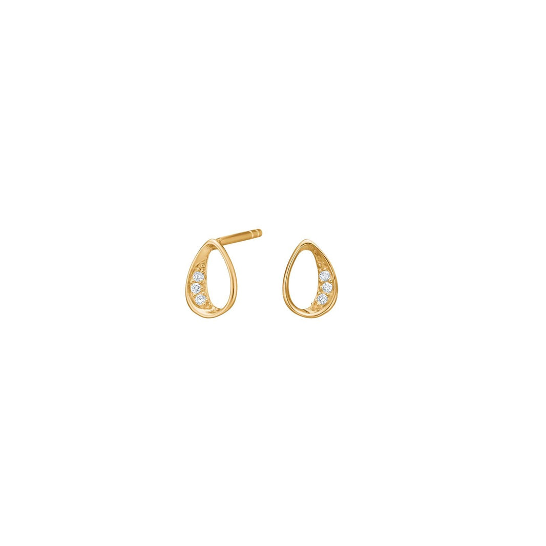 14ct. gold earrings w. 0,030ct W/SI