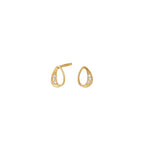 14ct. gold earrings w. 0,030ct W/SI
