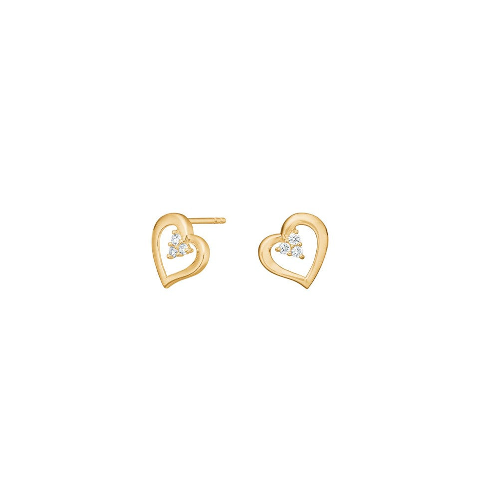 14kt. Gold Ohrstecker m. 0,054ct W/SI