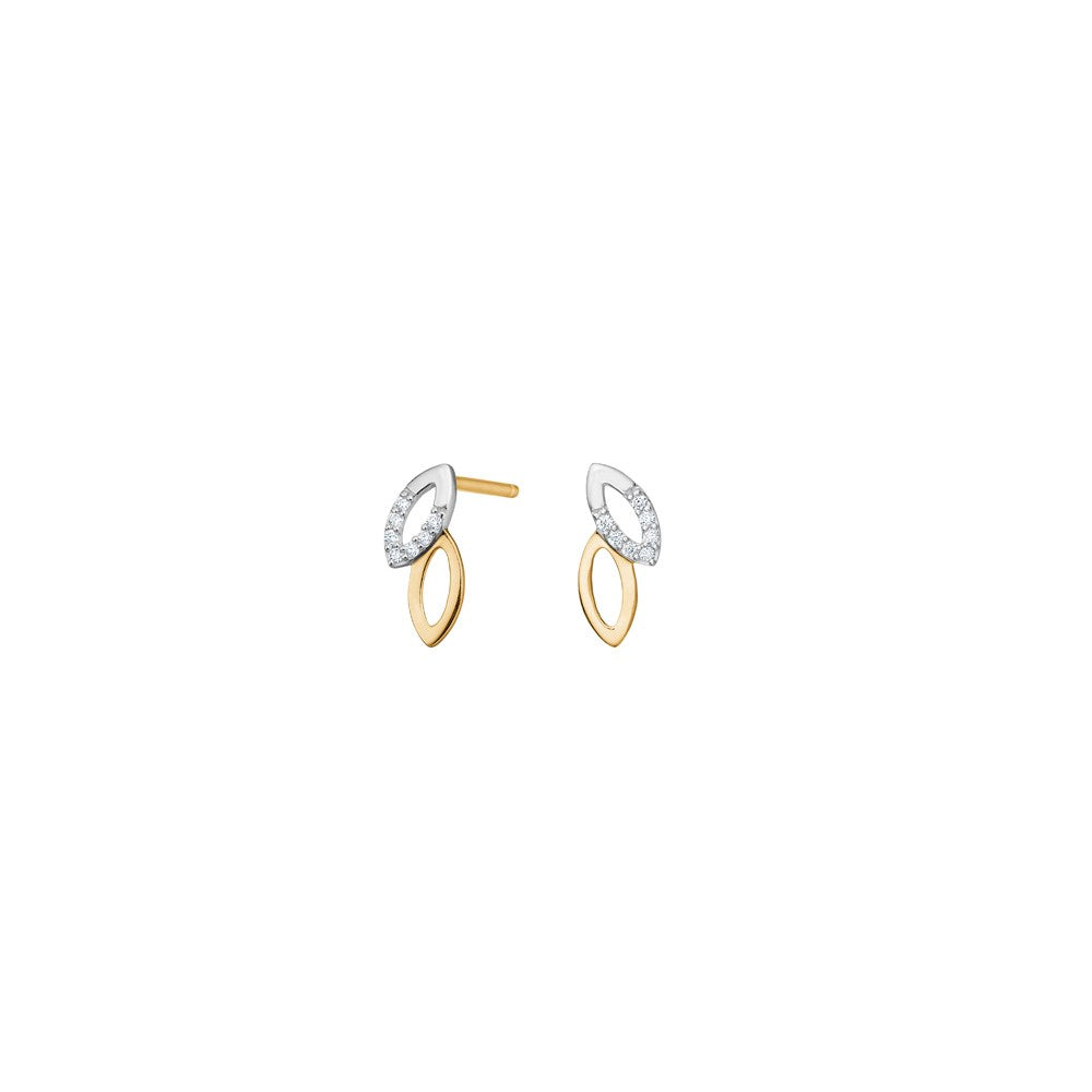 14kt. Gold Ohrstecker m. 0,056ct W/SI
