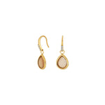 Silver goldplated earring w/orange cat eye + cz