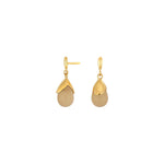 Silver goldplated earring w/orange cat eye