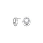 Rhod. silver earring w/cz