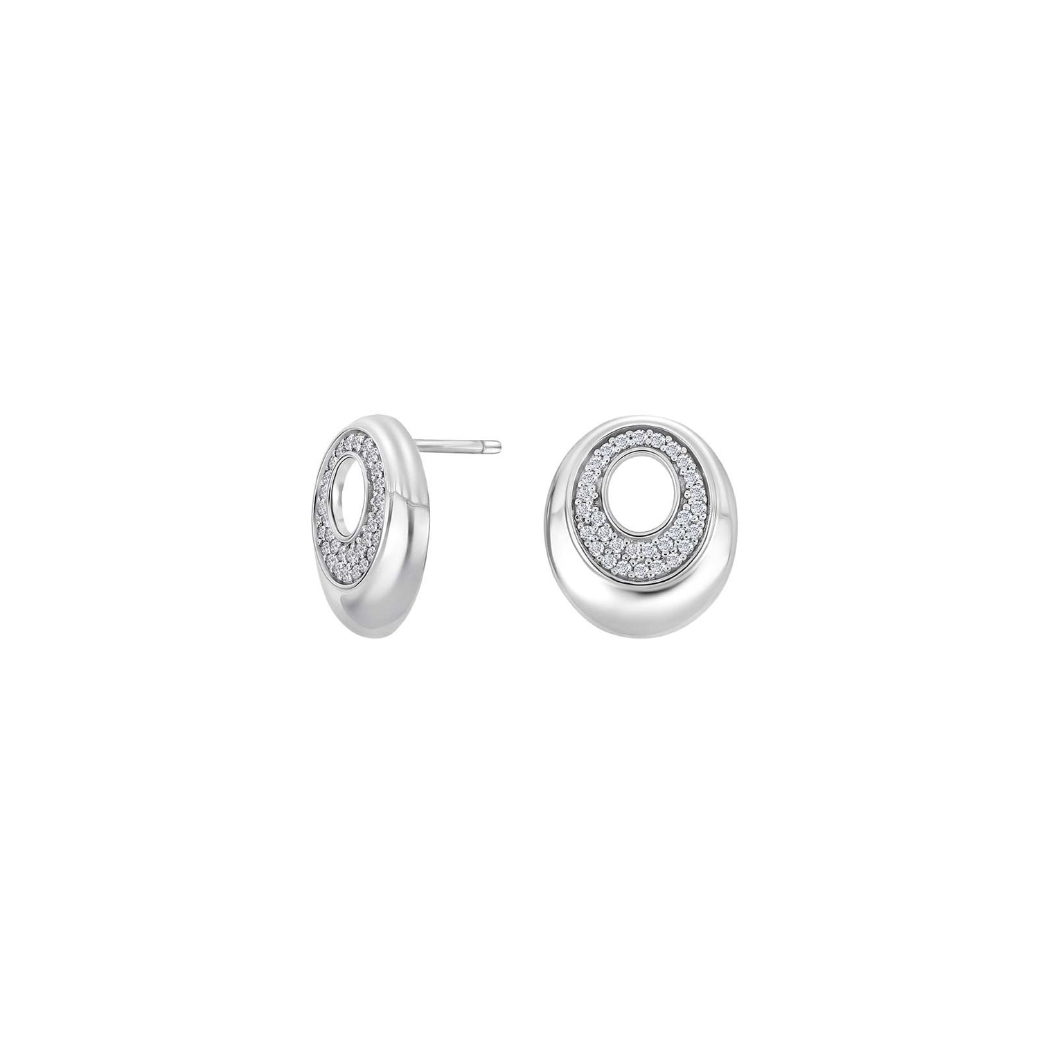 Rhod. Silber Ohrringe m/cz