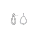 Rhod. silver earring  w/cz