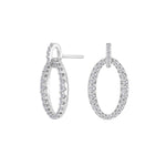 Rhod. silver earring  w/cz