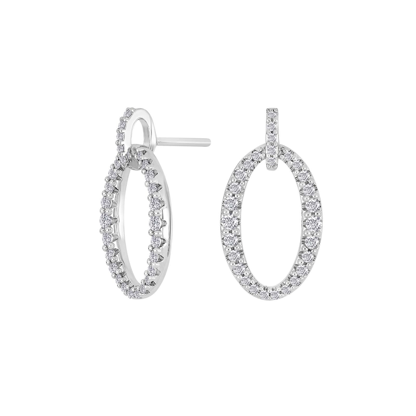 Rhod. silver earring  w/cz