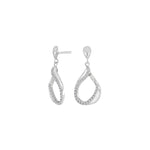 Rhod. silver earring  w/cz