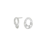 Rhod. silver earring  w/cz