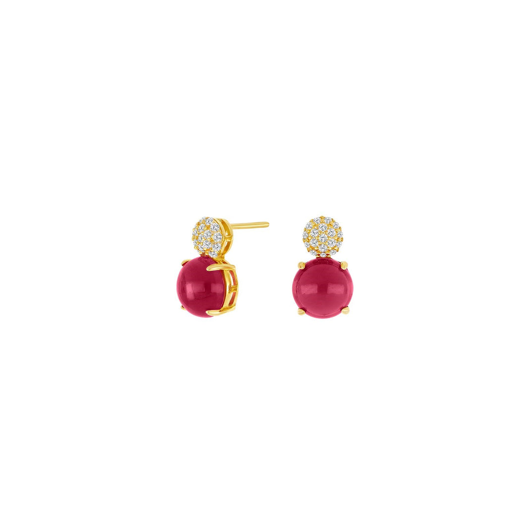 Gold plated silver earring OFELIANOR pink