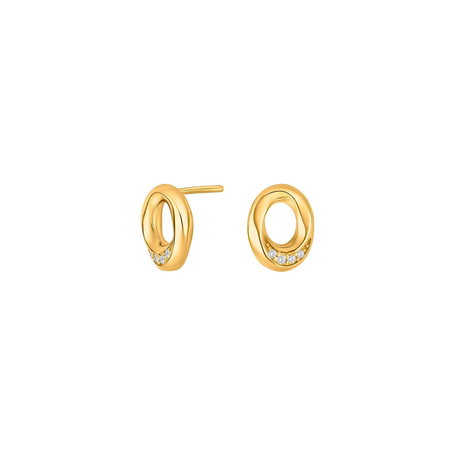 Silver ear studs OLGANOR - Gold plated