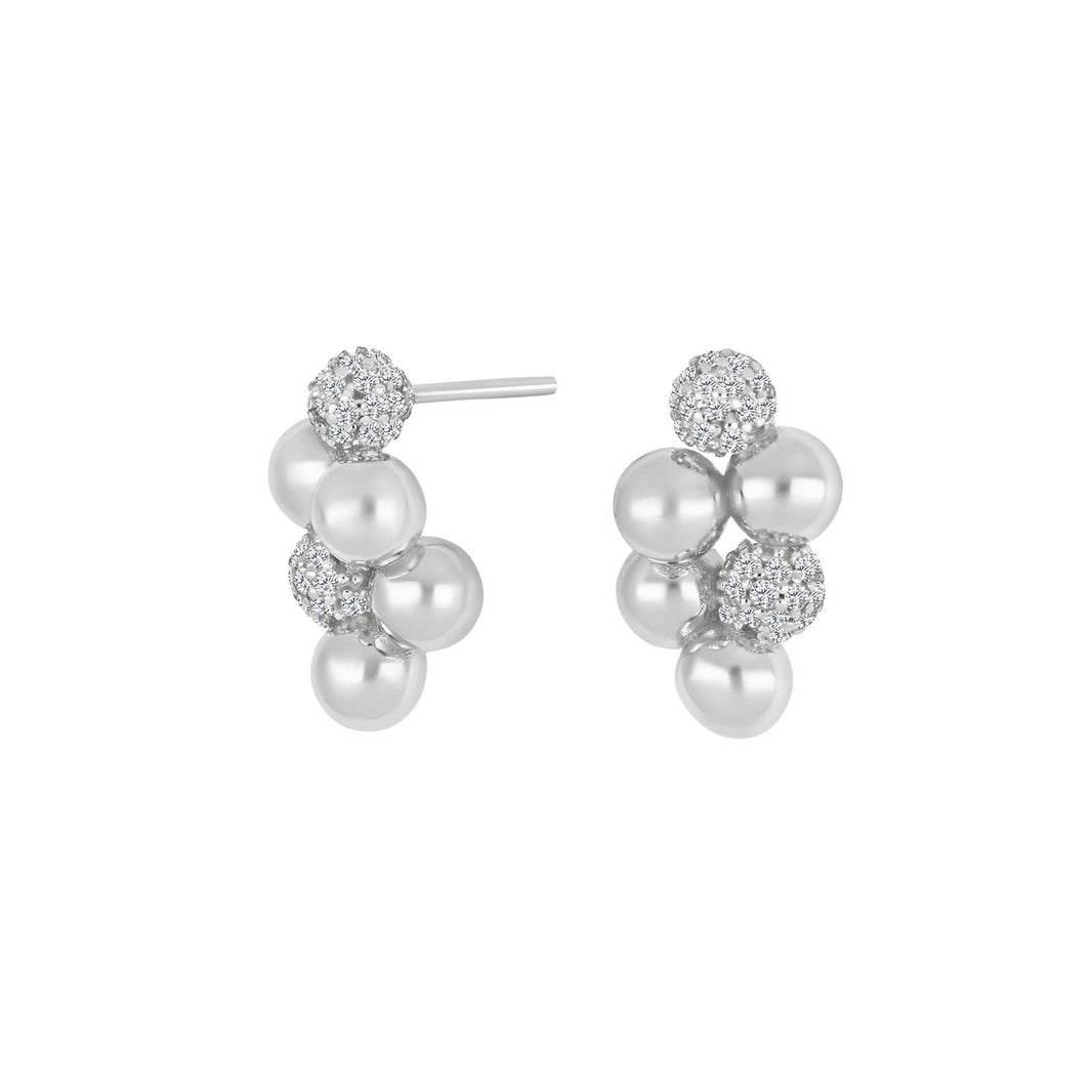 Silver ear studs 6 OLINANOR