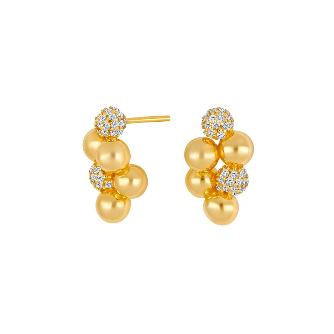 Silver ear studs 6 OLINANOR - Gold plated