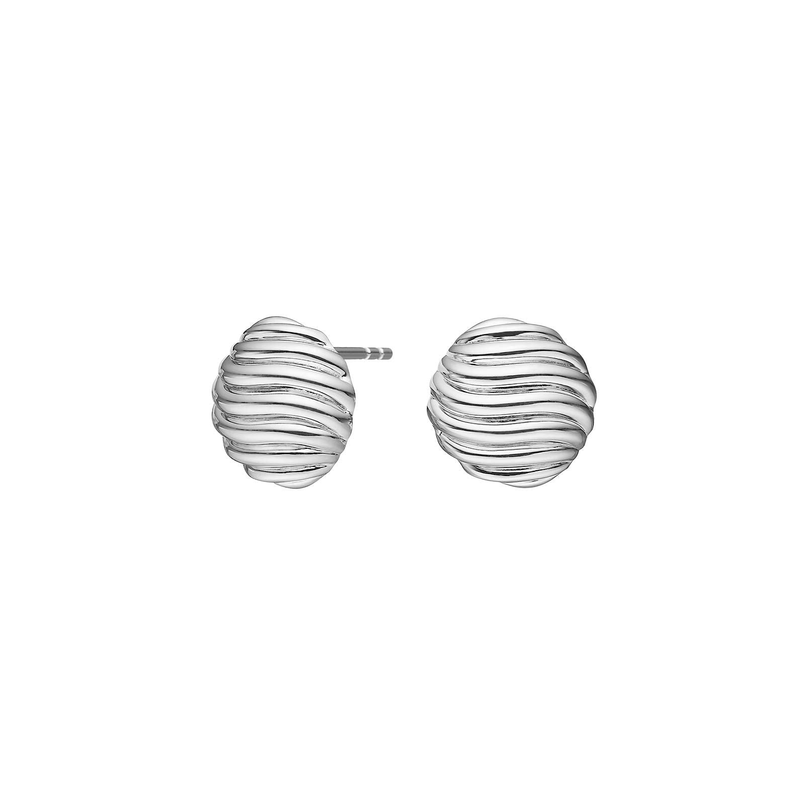 Silver ear studs large circle BREEZE52