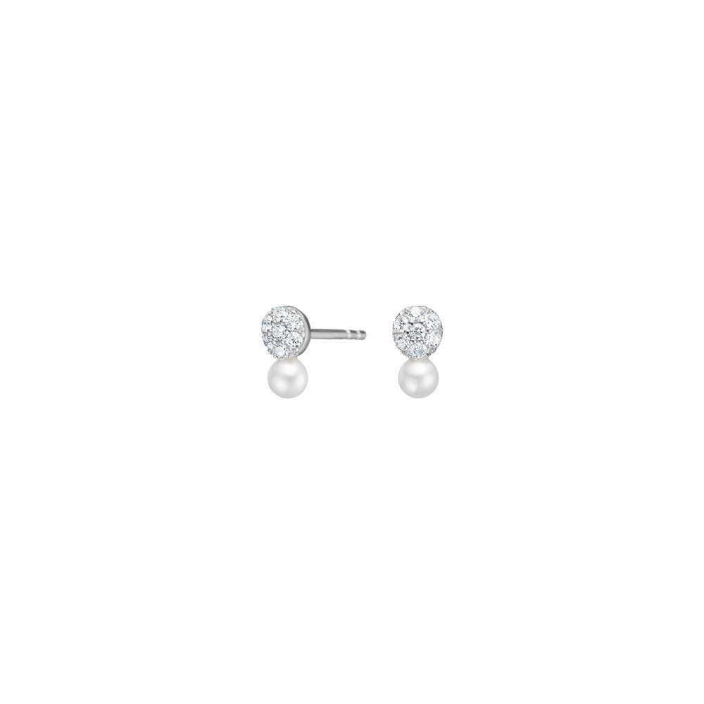 Silber-Ohrstecker TIANOR - Rhodiniert
