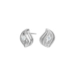 Rhod. silver earring w/cz