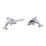 Rhod. silver earrings dolphin