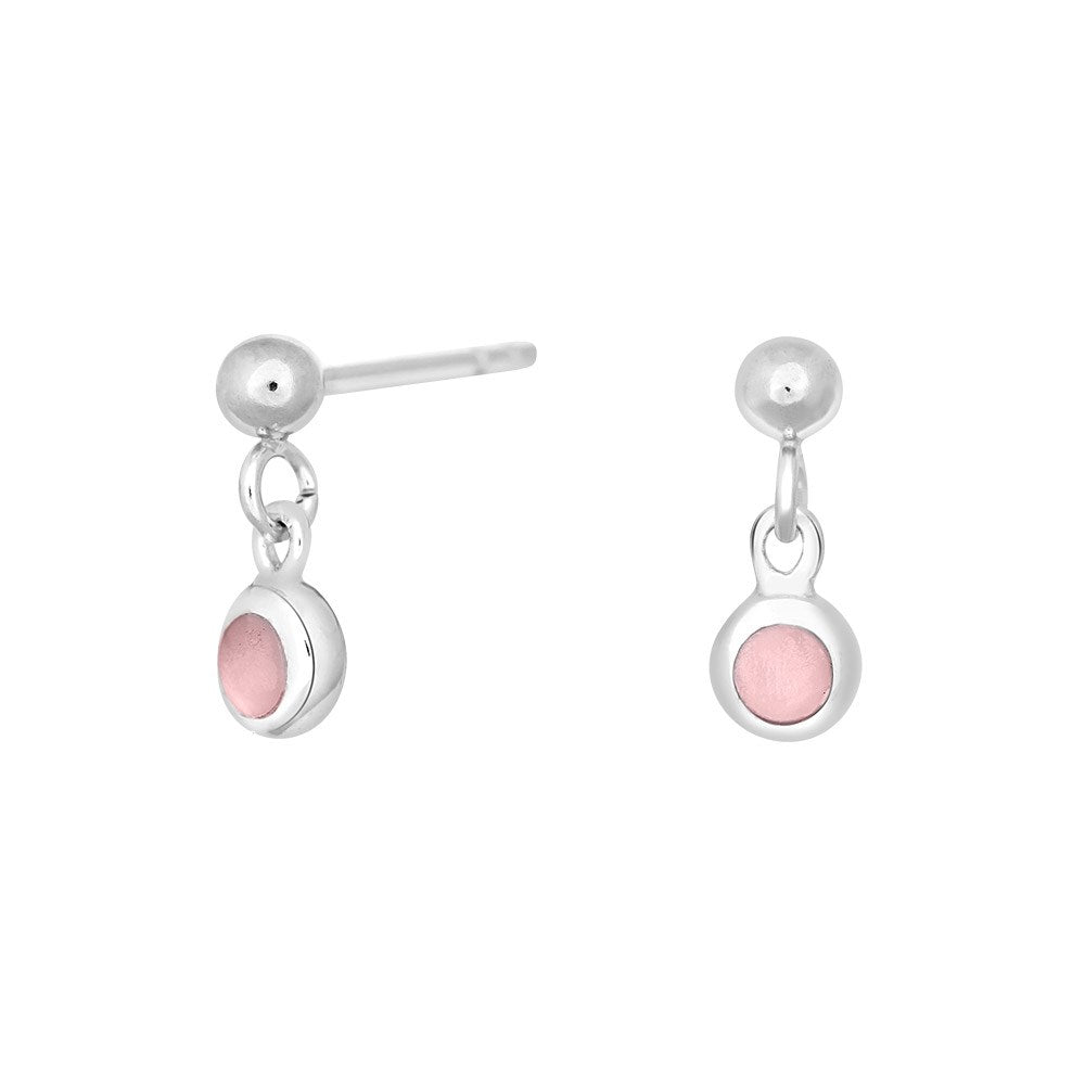 Rhod. sølvørehænger m/pink perlemor