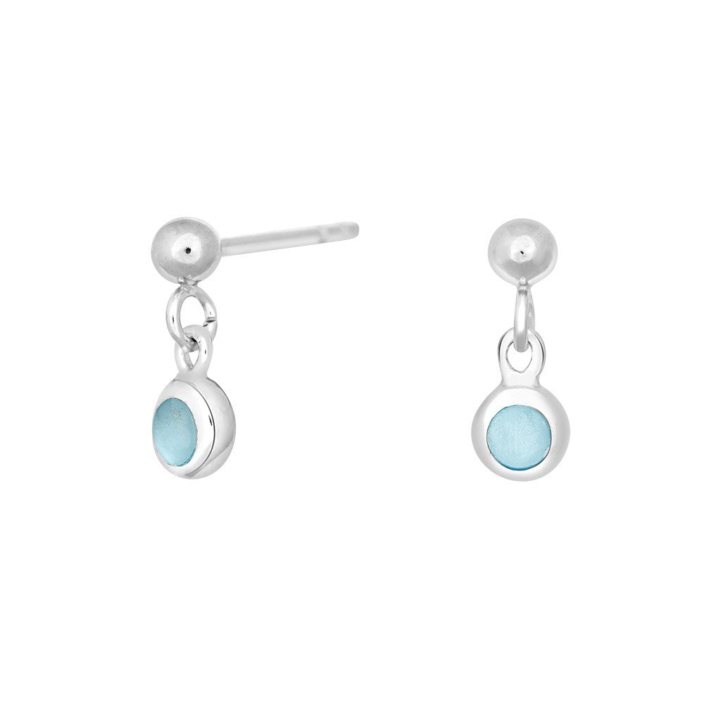 Rhod. Silberohrringe m/blau Perlmutt