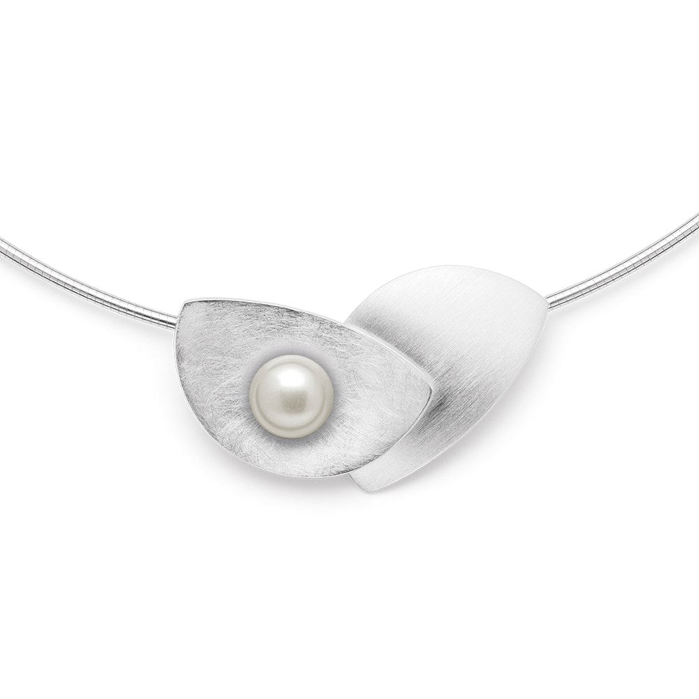 925/- Anhänger, rho. matt./Kratzmatt, Perle