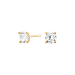 14ct. gold earrings in 4 claws w/5,5mm cz