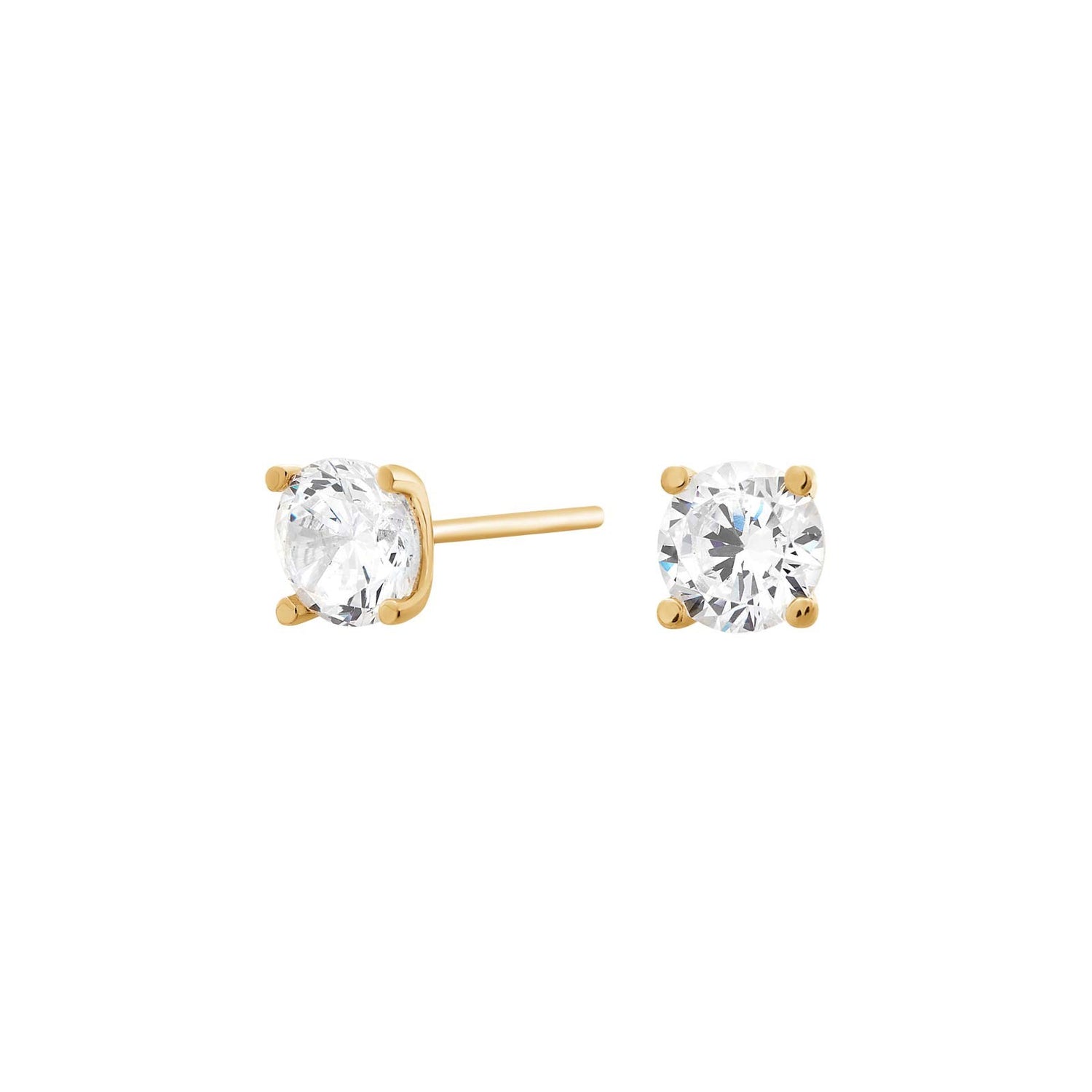 14kt. Goldohrringe m/5,5mm cz