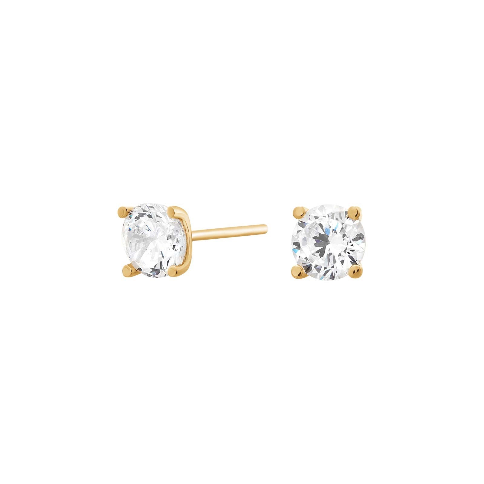 14ct. gold earrings in 4 claws w/5,5mm cz