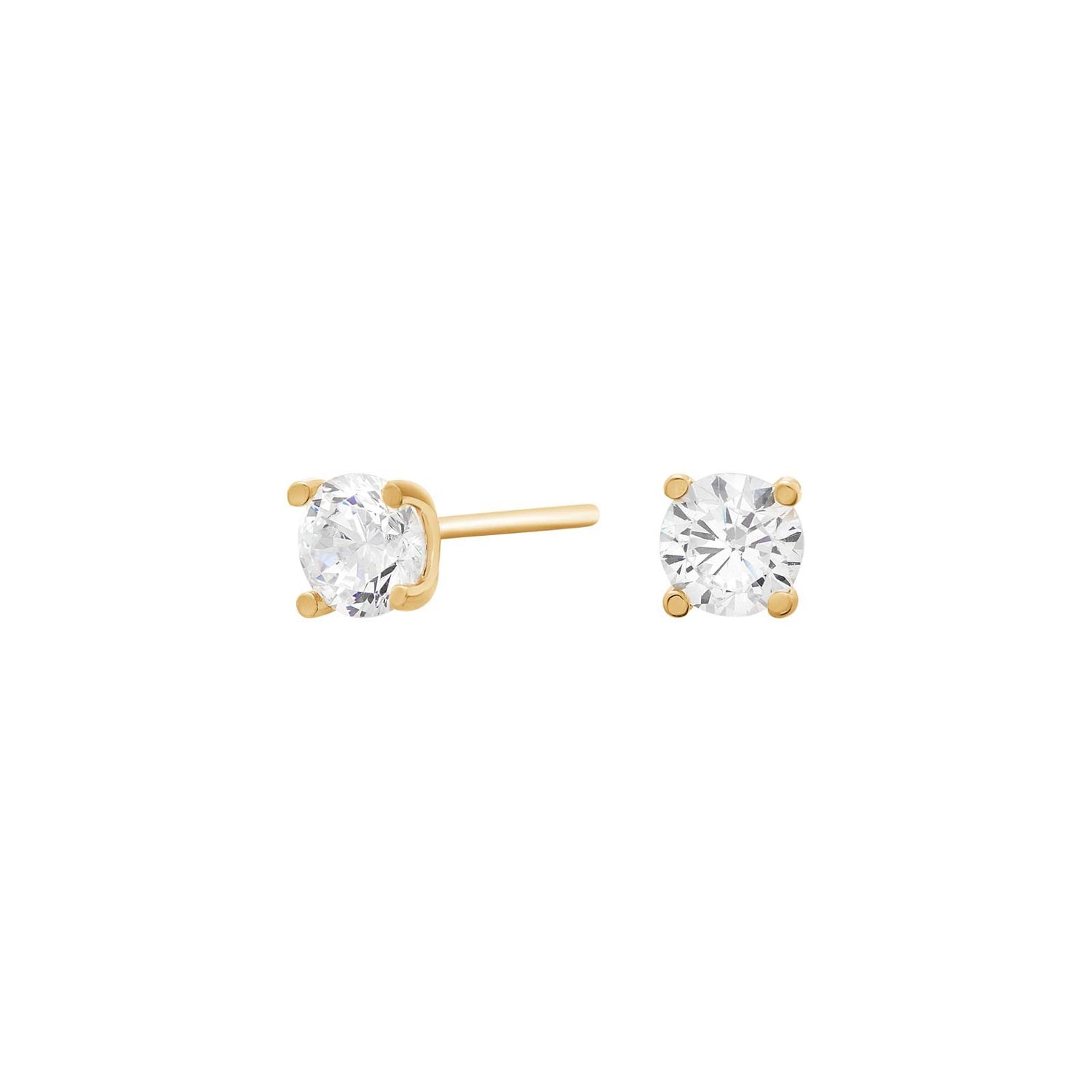8kt. Goldohrringe m/4,5mm cz