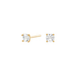 8ct. gold earrings in 4 claws w/4mm cz