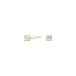 14ct. gold earrings in 4 claws w/3mm cz
