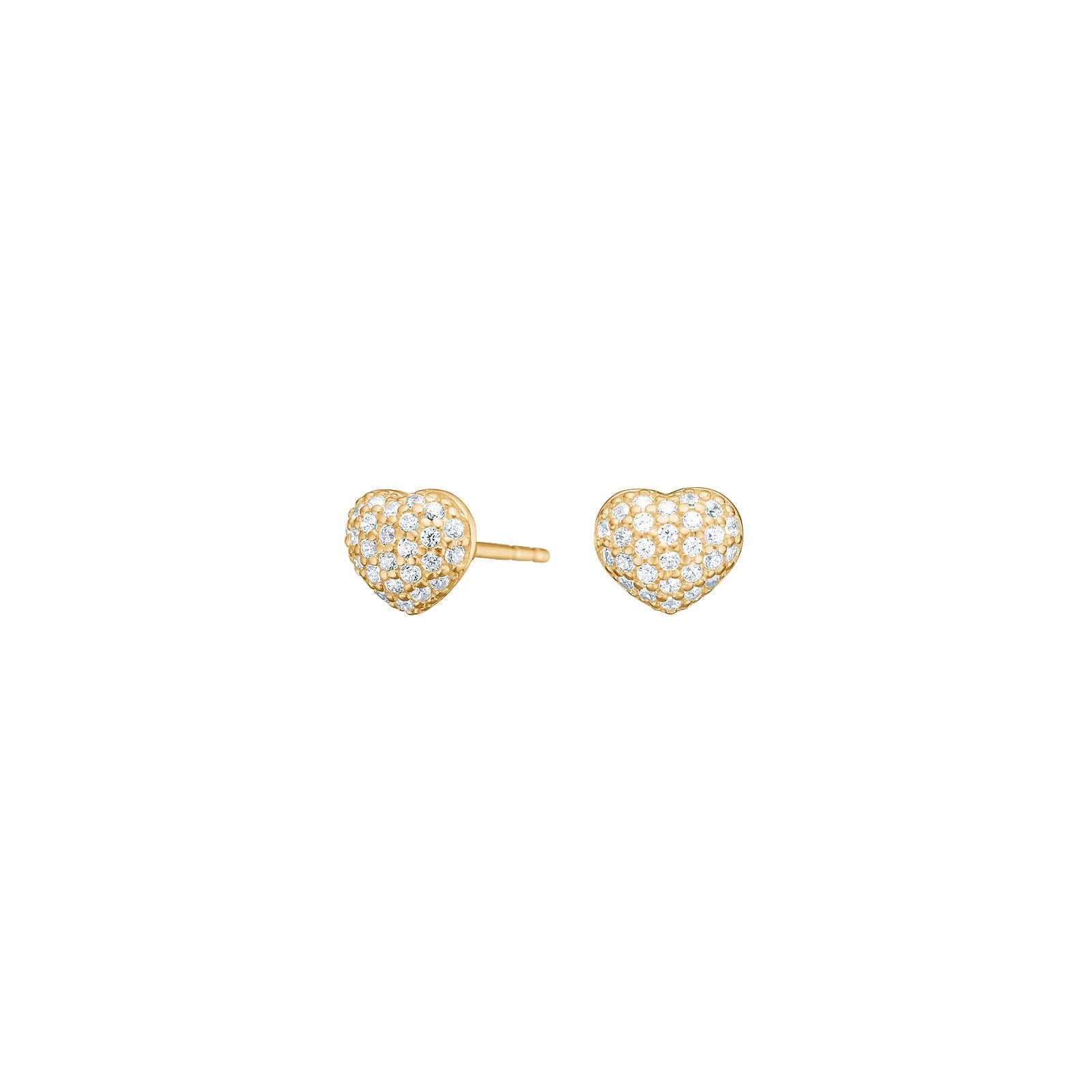8ct. gold earrings heart w/cz
