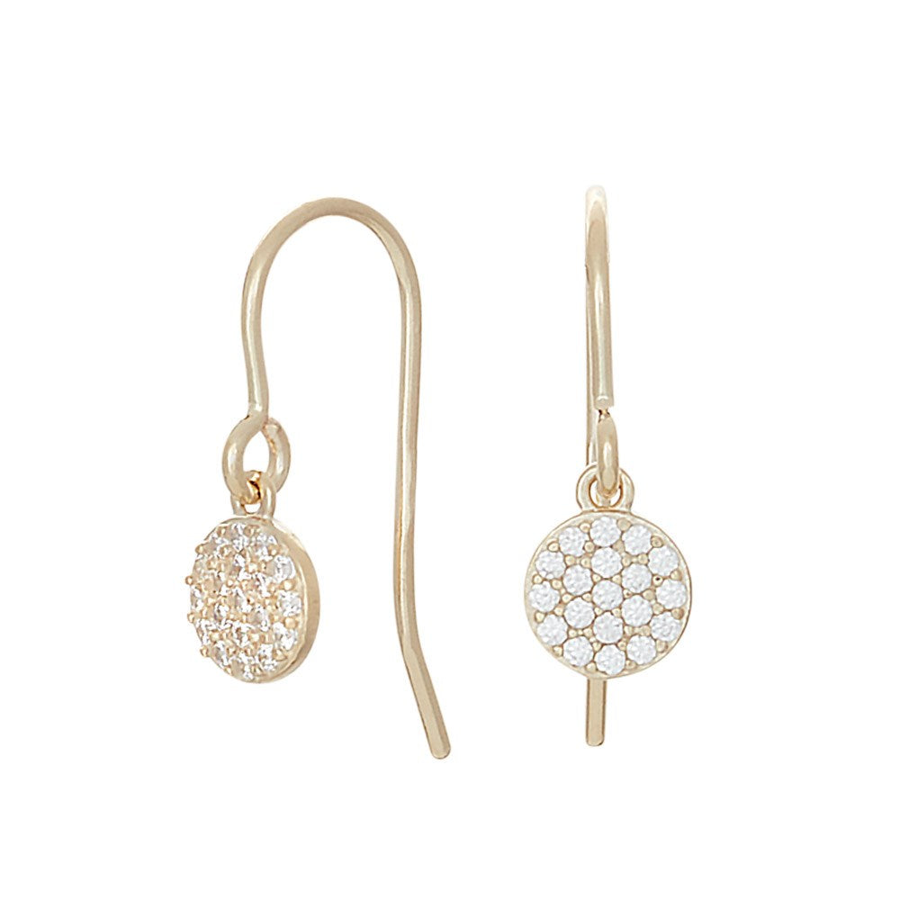 8ct. gold earrings circle w/cz