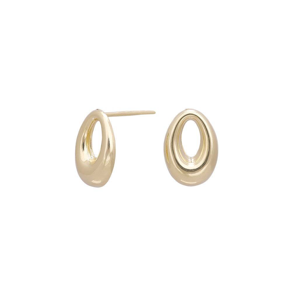8kt. Goldohrringe Oval