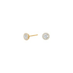 8ct. gold earrings round w/cz
