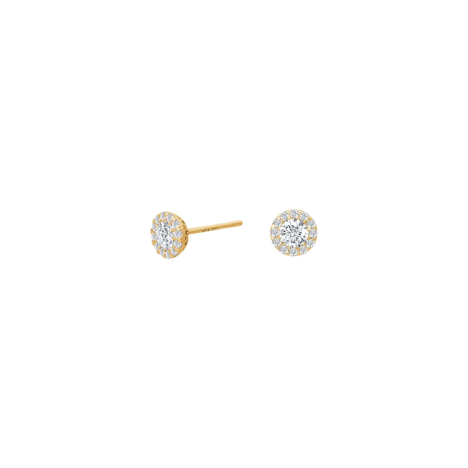 8ct. gold earrings round w/cz