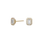 8ct. gold earrings square w/cz