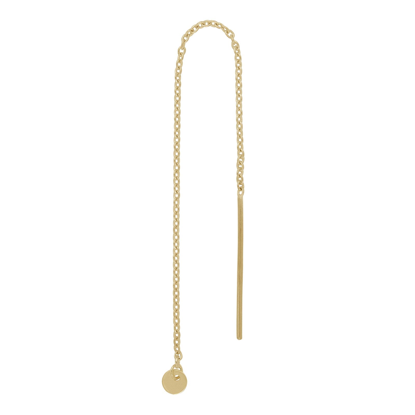 14ct. gold earring w/3mm plate PIERCE52 1pc.