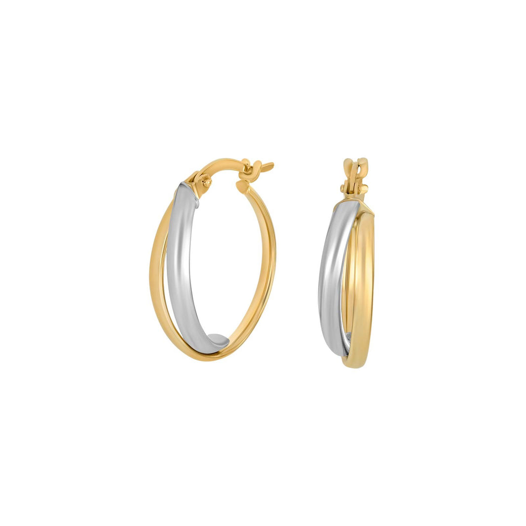 8ct. bicolor gold hoops