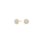 8ct. gold earrings round w/cz 6mm