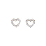 8ct. gold earrings heart w/cz