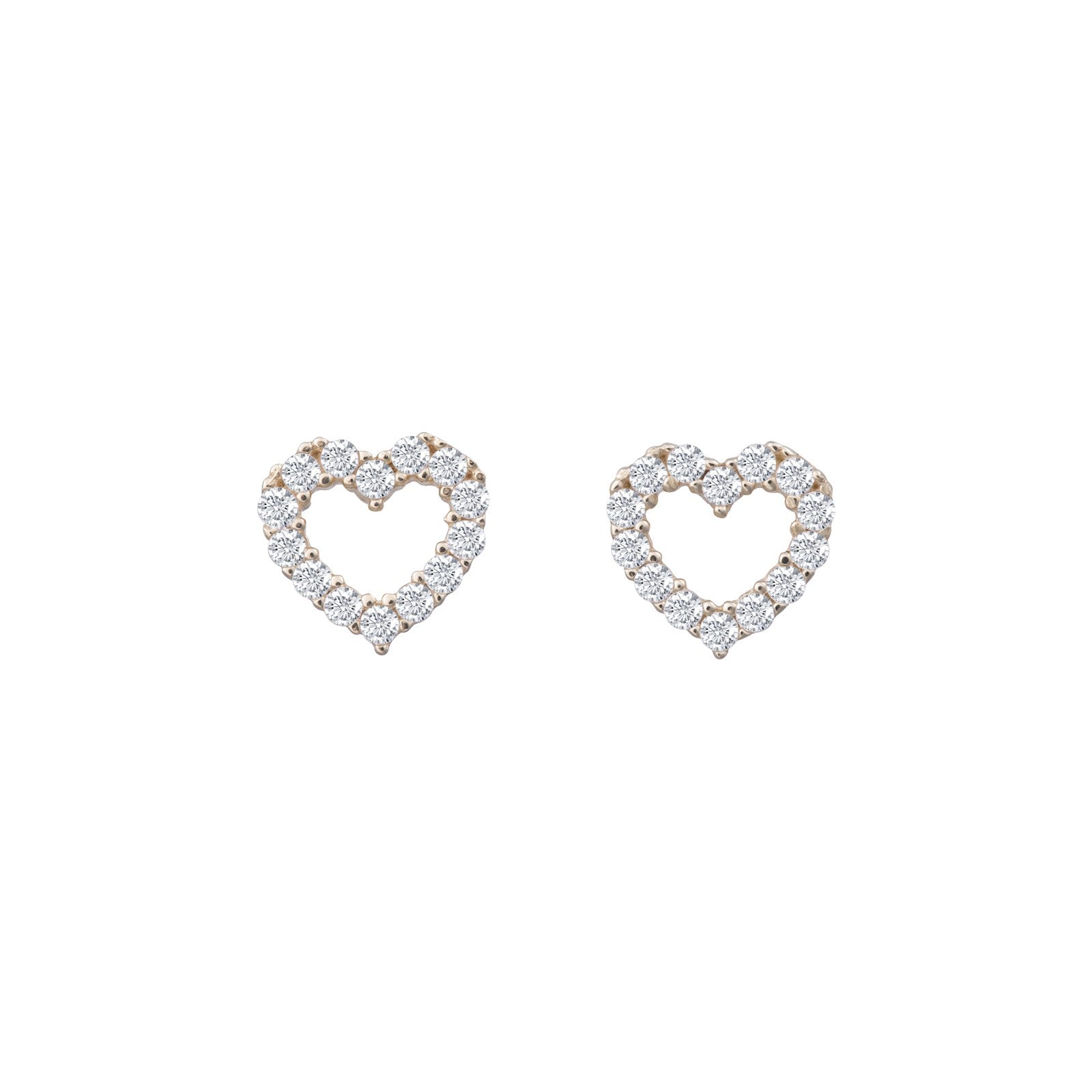 8ct. gold earrings heart w/cz