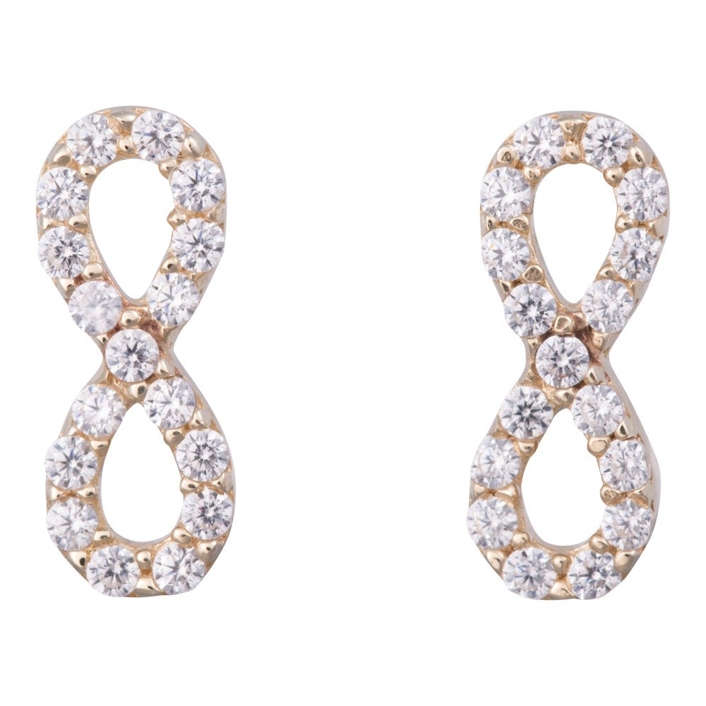 8ct. gold earrings infinity w/cz