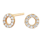 8ct. gold earrings circle w/cz