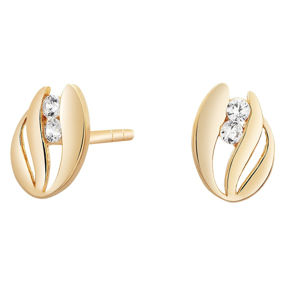 8ct. gold earrings w/cz