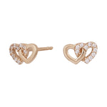 14ct. gold earrings hearts w/cz