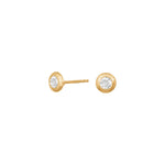 14ct. gold earrings round w/cz 5mm