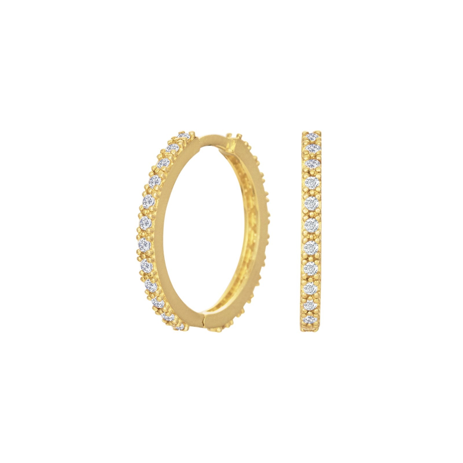 14ct. gold hoops w/cz 18mm