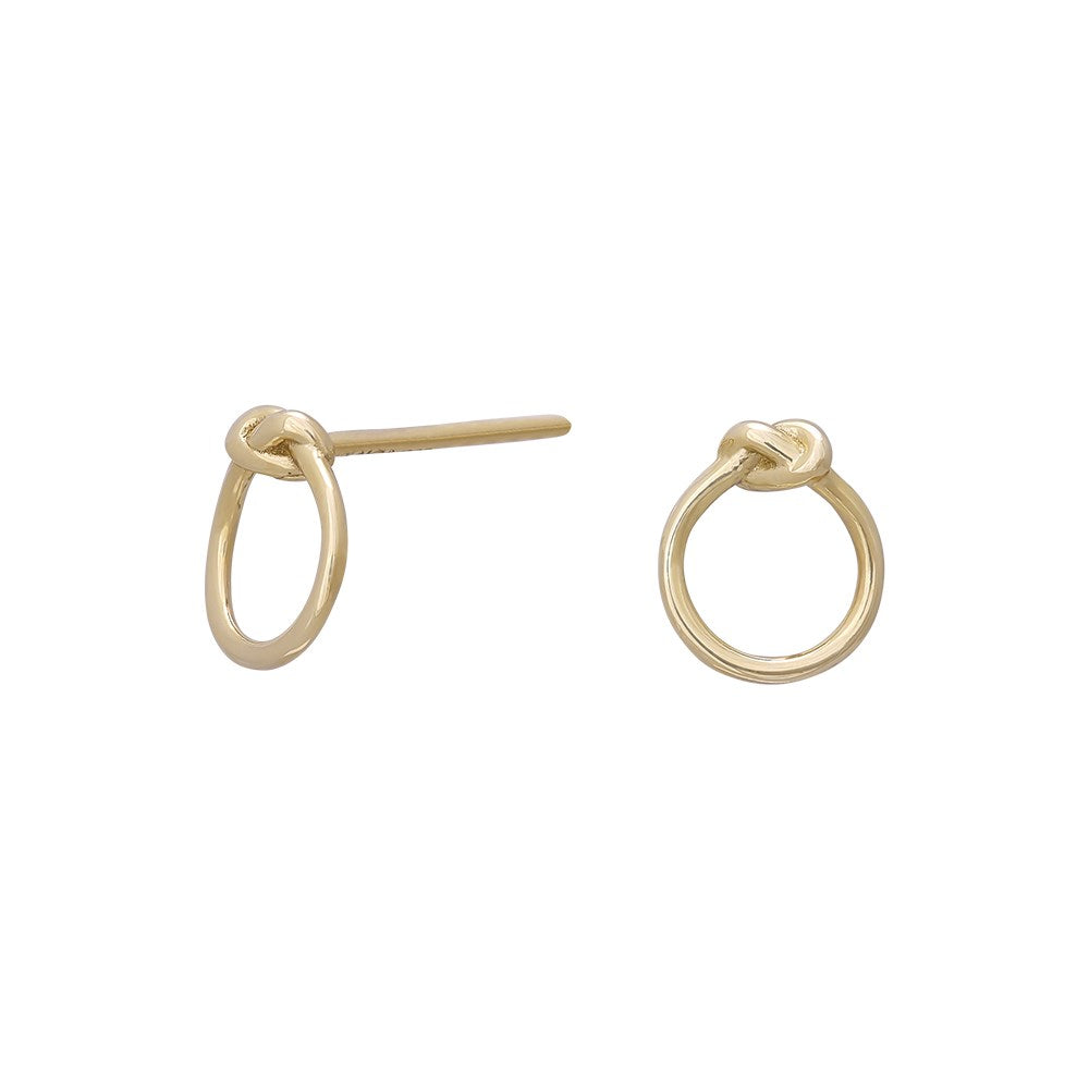 8ct. gold earrings circle w/knot