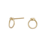 8ct. gold earrings circle w/knot